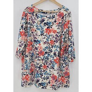 Jessica London Plus Size Floral Tunic‎ Blouse Top Size 22/24 Boho Preppy Office